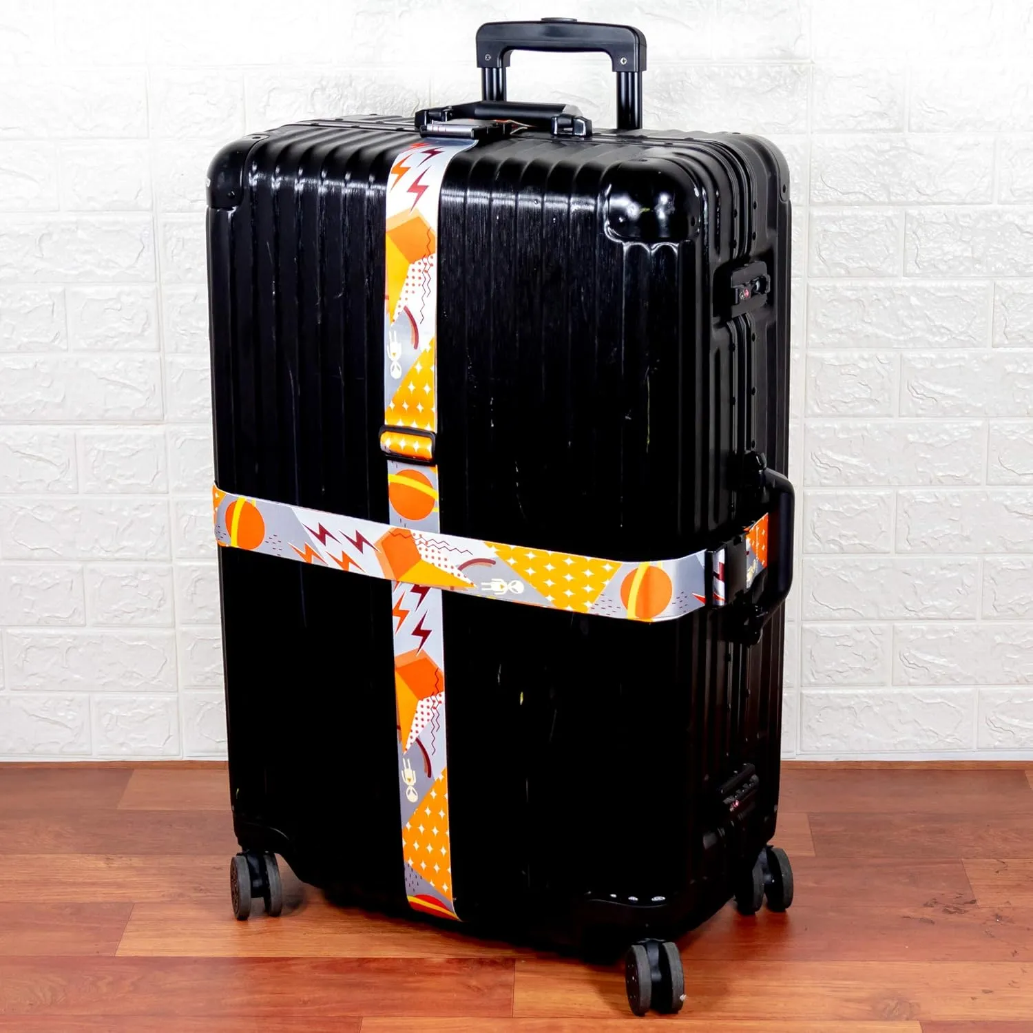 Teeoff Luggage Straps Suitcase Belts Travel Bag Accessories Adjustable 220CM (Geometric ET- 2 Pack)