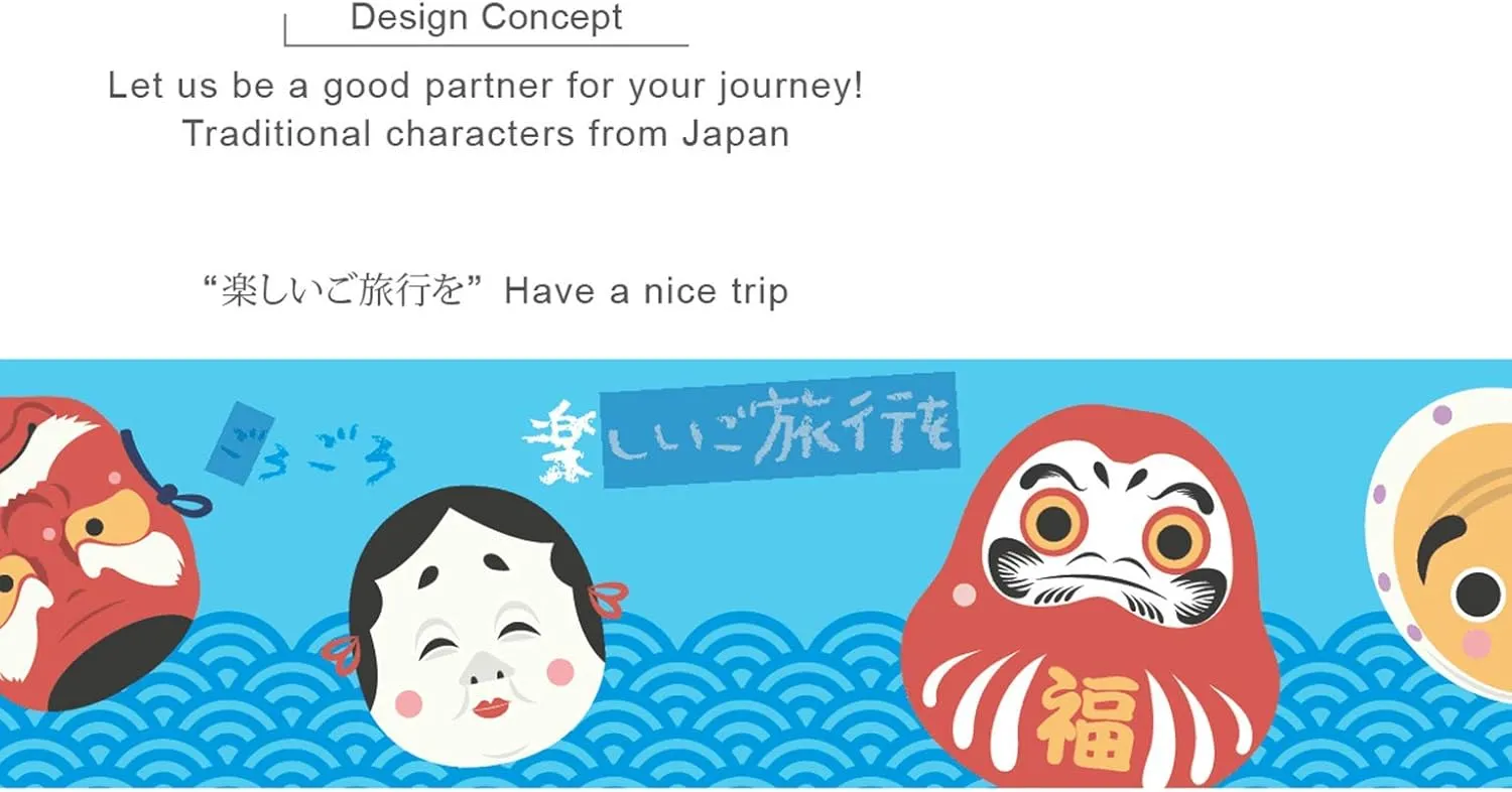 Teeoff Luggage Straps Suitcase Belts Travel Bag Accessories Adjustable 220CM (Japanese Mascot - 2 Pack)
