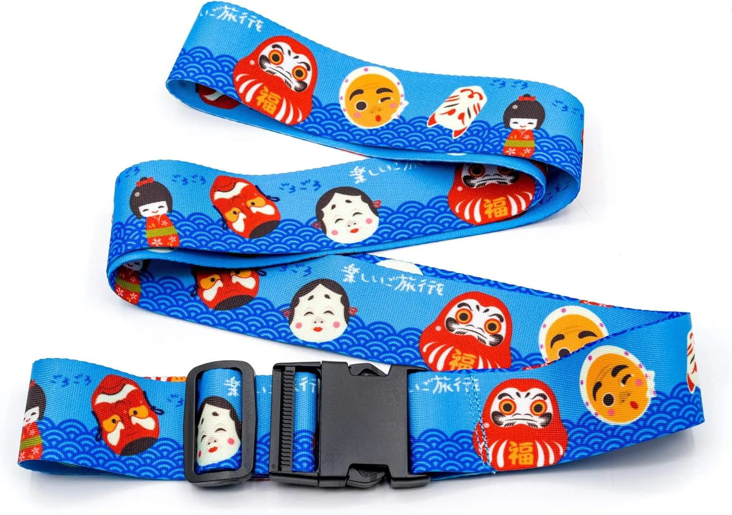 Teeoff Luggage Straps Suitcase Belts Travel Bag Accessories Adjustable 220CM (Japanese Mascot - 2 Pack)