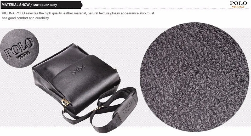 VICUNA POLO Famous Brand Leather Men Bag Casual Business Leather Mens Messenger Bag Vintage Men's Crossbody Bag bolsas male
