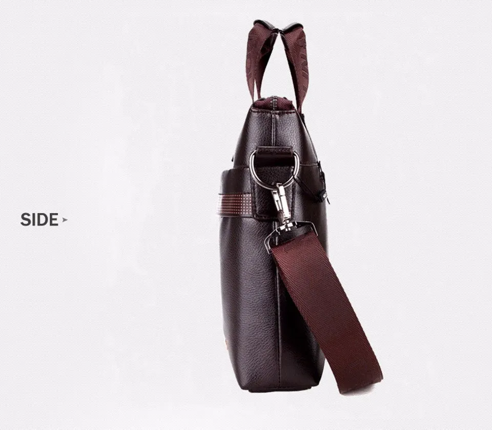 VICUNA POLO Promotion Simple Dot Famous Brand Business Men Briefcase Bag Luxury Leather Laptop Bag Man Shoulder Bag bolsa maleta