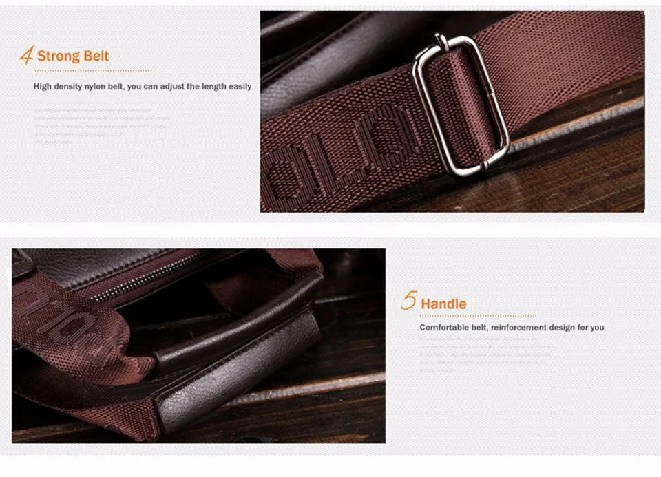 VICUNA POLO Promotion Simple Dot Famous Brand Business Men Briefcase Bag Luxury Leather Laptop Bag Man Shoulder Bag bolsa maleta
