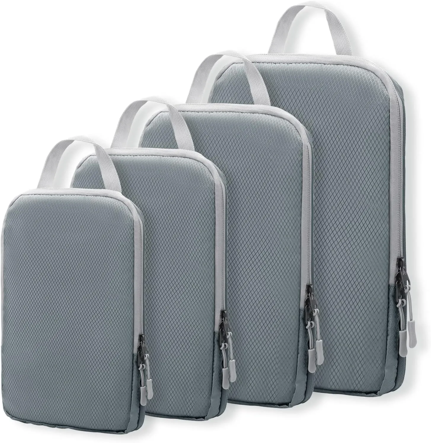 WOOMADA Compression Packing Cubes for Suitcases Travel Essentials 4 Set Expandable Travel Bags Organizer for Luggage(dark grey)